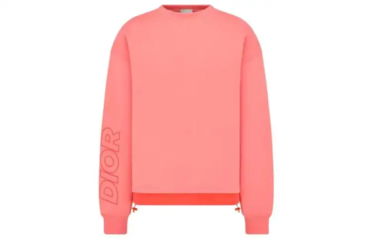 DIOR Sweatshirts Men's Pink Crew Neck Moderate Regular