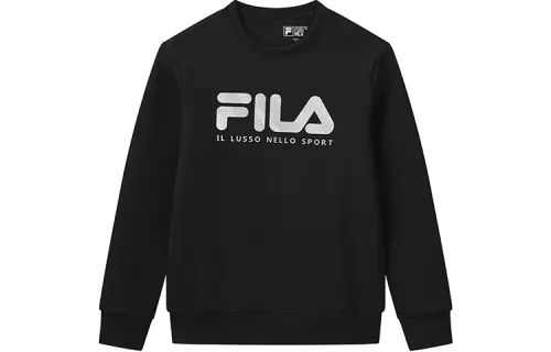 FILA Sweatshirts Men's Jet Black Crew Neck Moderate Regular