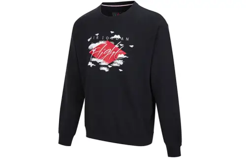 Jordan Sweatshirts Men's Black Crew Neck Moderate Regular