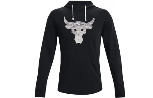 Under Armour Project Rock Sweatshirts Men's Black Hooded Moderate Regular