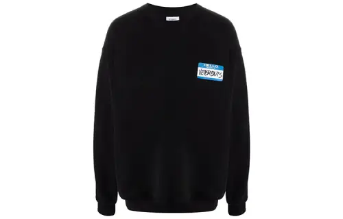 Vetements Sweatshirts Unisex Black Crew Neck Moderate Regular
