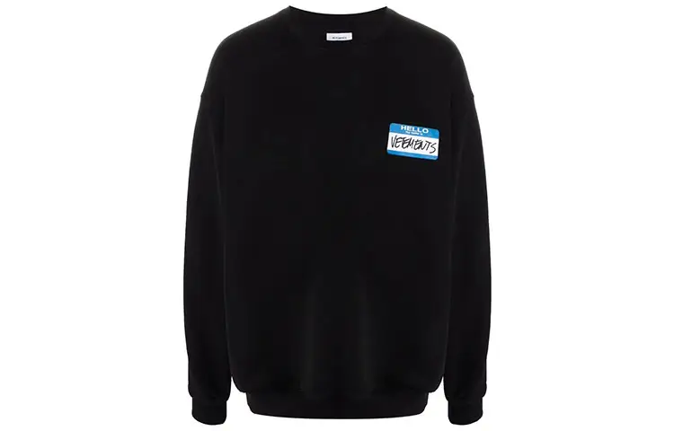 Vetements Sweatshirts Unisex Black Crew Neck Moderate Regular