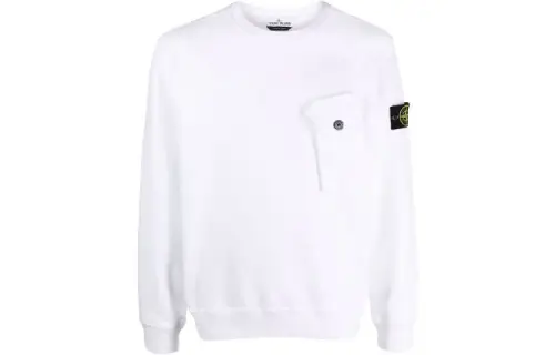 STONE ISLAND Sweatshirts Men's White Crew Neck Moderate Regular