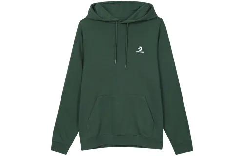 Converse CHEV EMB Sweatshirts Unisex Green Hooded Moderate Regular