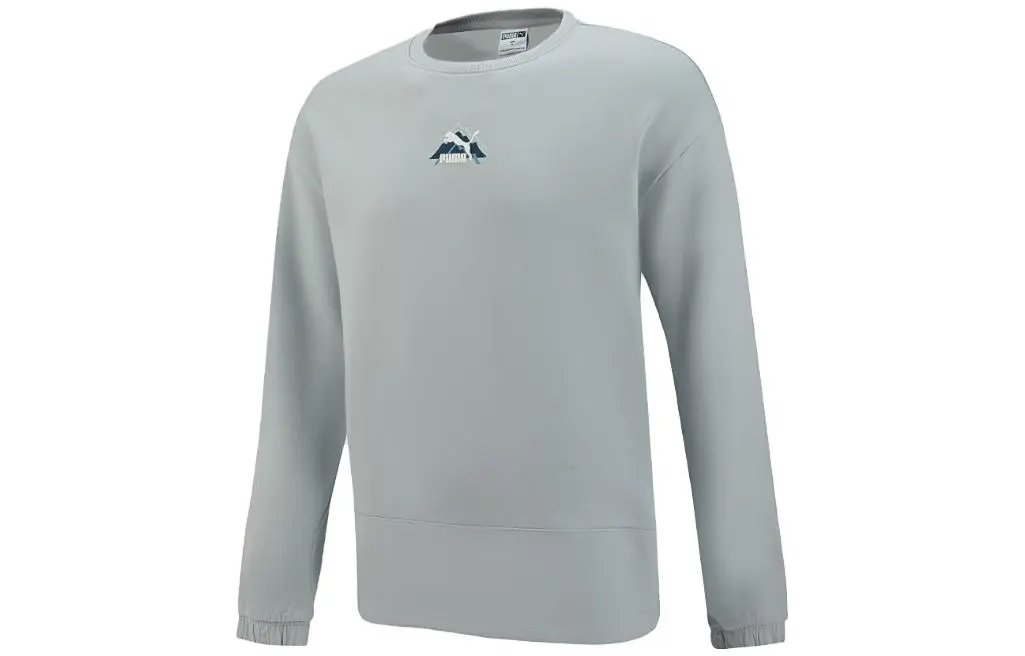 PUMA Sweatshirts Men's Gray Crew Neck Moderate Straight Fit
