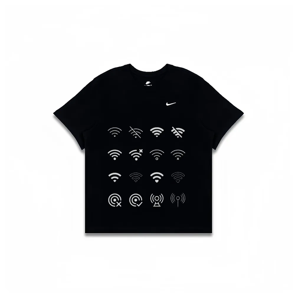 Nike T-Shirts Men's Black Crew Neck Moderate Straight Fit