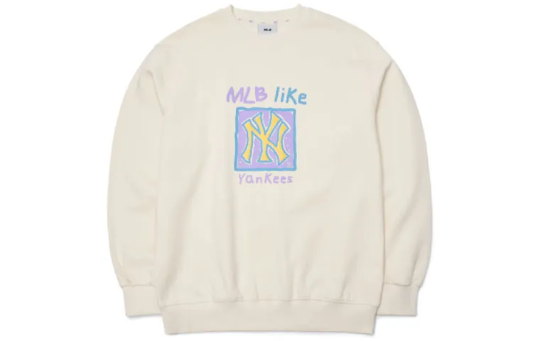 MLB New York Yankees Sweatshirts Unisex Beige Crew Neck Moderate
