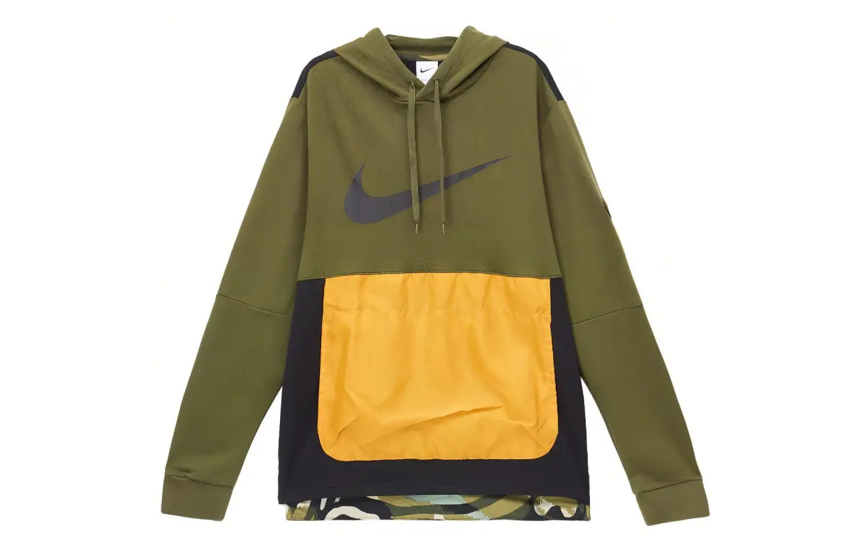 Nike Sweatshirts Men's Green Hooded Moderate Straight Fit