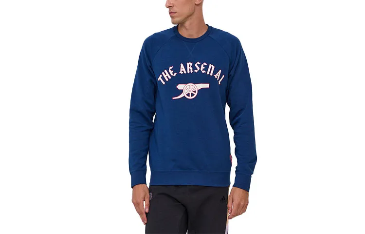 Adidas Arsenal Sweatshirts Men's Blue Crew Neck Moderate Regular