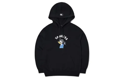 MLB X Disney Mlb X Disney Collaboration Sweatshirts Unisex Black Hooded Moderate Regular