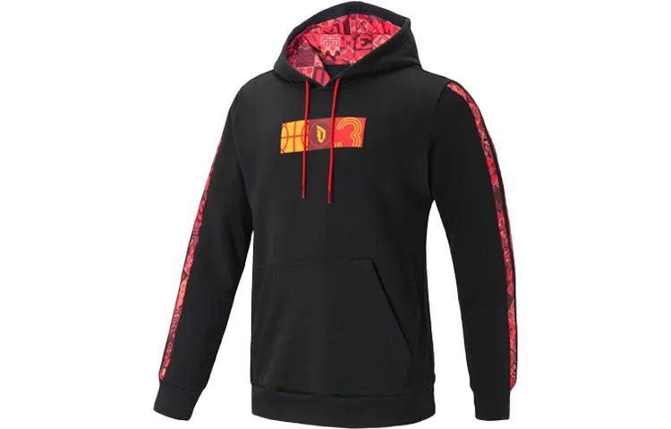 Adidas Sweatshirts Men's Black Hooded Moderate Straight Fit
