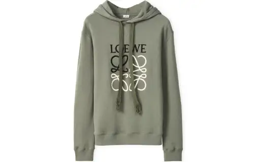 LOEWE Sweatshirts Men's Green Hooded Moderate Regular