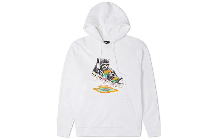 Converse Sweatshirts Unisex White Hooded Thickened Regular