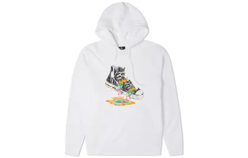 Converse Sweatshirts Unisex White Hooded Thickened Regular