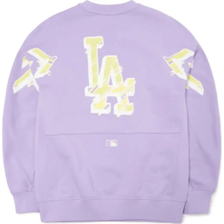 MLB Los Angeles Dodgers Sweatshirts Unisex Purple Crew Neck Moderate