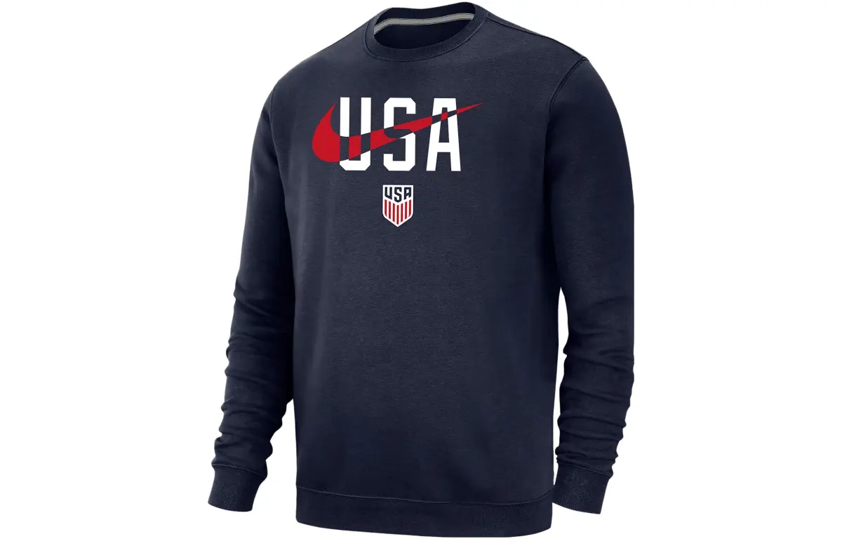 Nike Sweatshirts Men's Marine Blue Crew Neck Moderate Regular