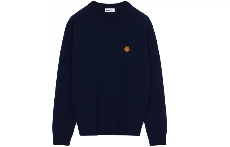 KENZO Sweaters Men's Blue Crew Neck Moderate Heavyweight