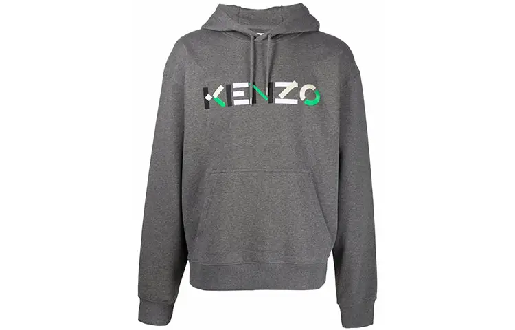 KENZO Sweatshirts Men's Gray Hooded Moderate Regular