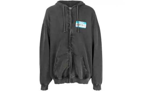 Vetements My Name Is Faded Zip Up Hoodie