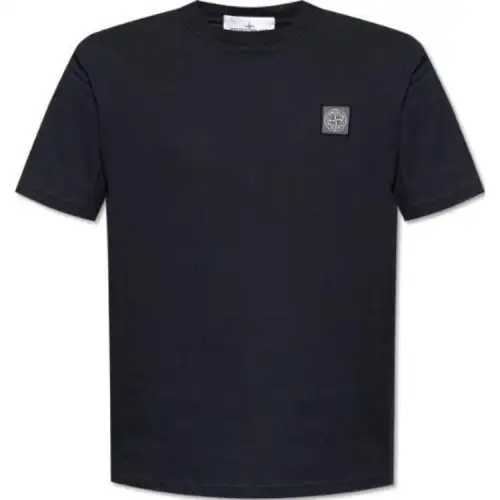 STONE ISLAND Logo Patch Crewneck T Shirt
