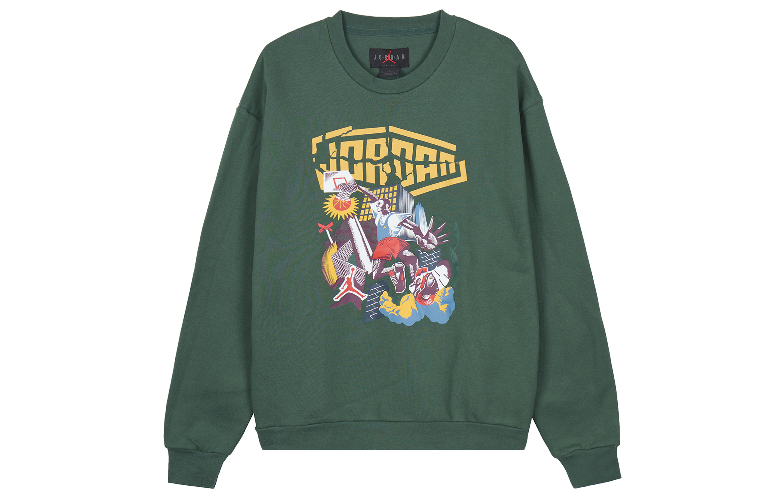Jordan DNA model, sports velvet green sweatshirt for leisure