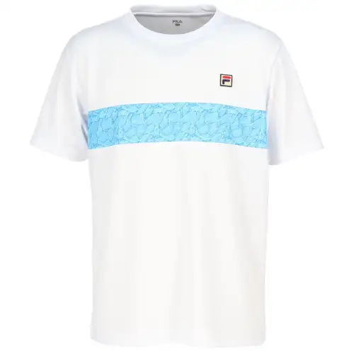 FILA T Shirts Men's White Crew Neck Moderate Straight Fit