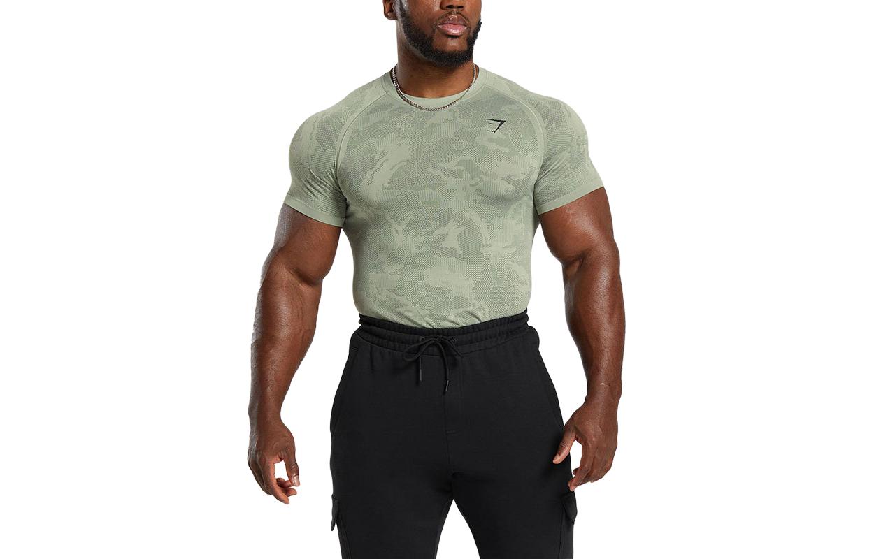 GYMSHARK Workout Clothing Men’s Faded Green/Classic Olive Green