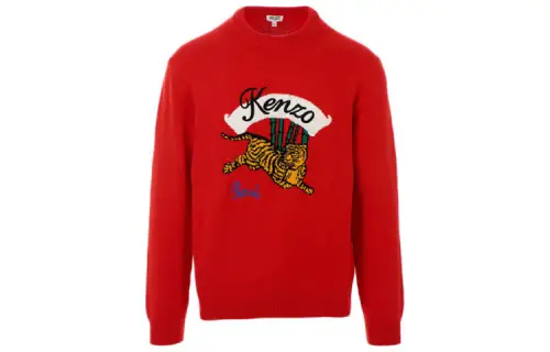 KENZO Sweatshirts Men's Red Crew Neck Moderate Regular