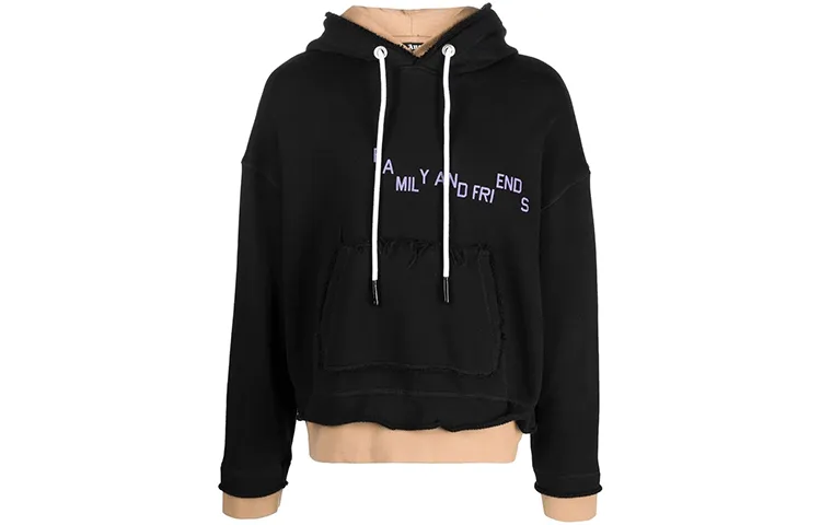 PALM ANGELS Sweatshirts Men's Black Hooded Moderate Regular