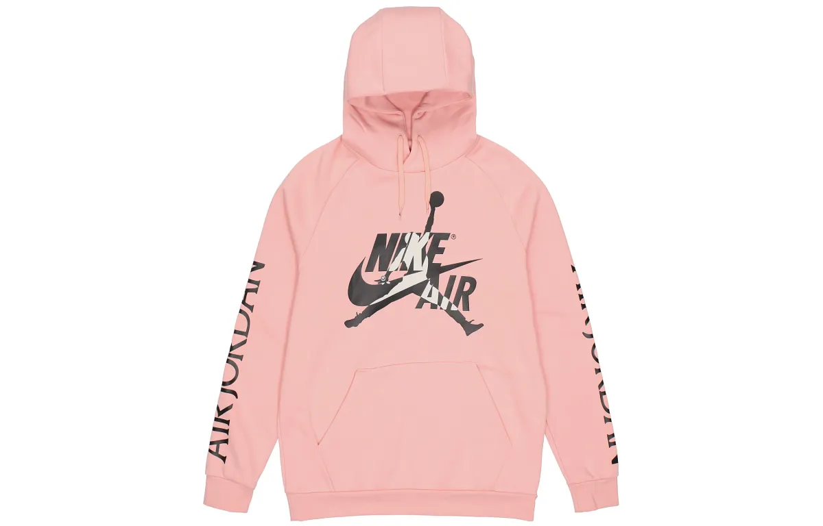 Jordan Hooded Casual Sports Fleece Lined Comfortable Long Sleeved Sweatshirt Unisex Pink