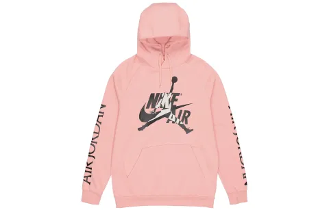 Jordan Hooded Casual Sports Fleece Lined Comfortable Long Sleeved Sweatshirt Unisex Pink