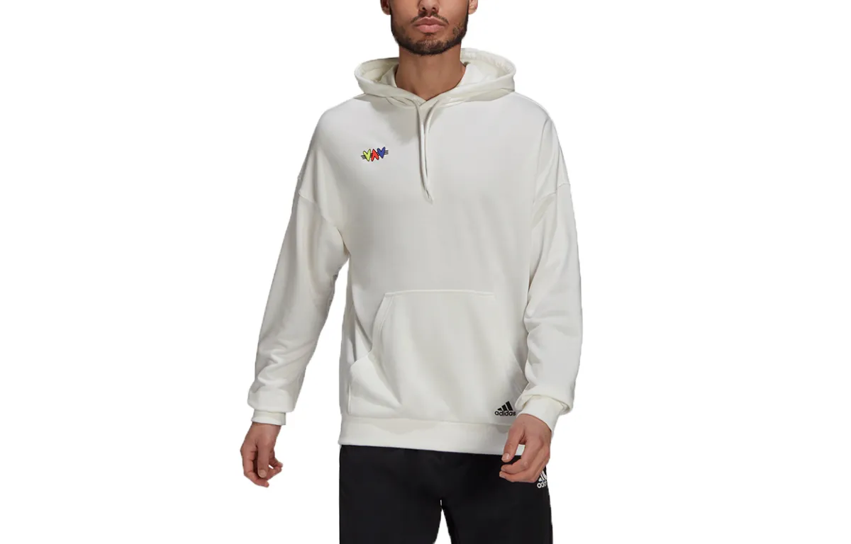 Adidas Sweatshirts Men's White Hooded Moderate Regular