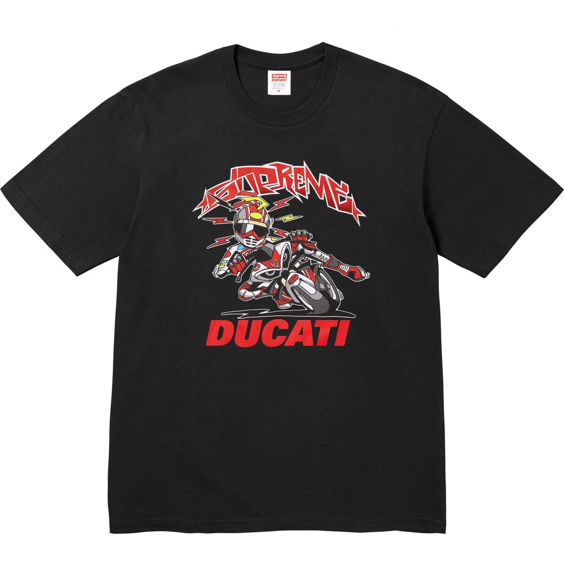 Supreme X DUCATI SS24 WEEK16 Bike Tee Unisex Motorcycle Printed Short Sleeve T-shirt