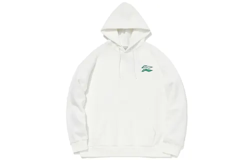 Li Ning Sports Fashion Collection Sweatshirts Unisex White Hooded Thickened Regular