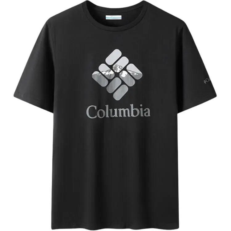 Columbia T-Shirts Men's Black-006 Crew Neck Moderate Straight Fit