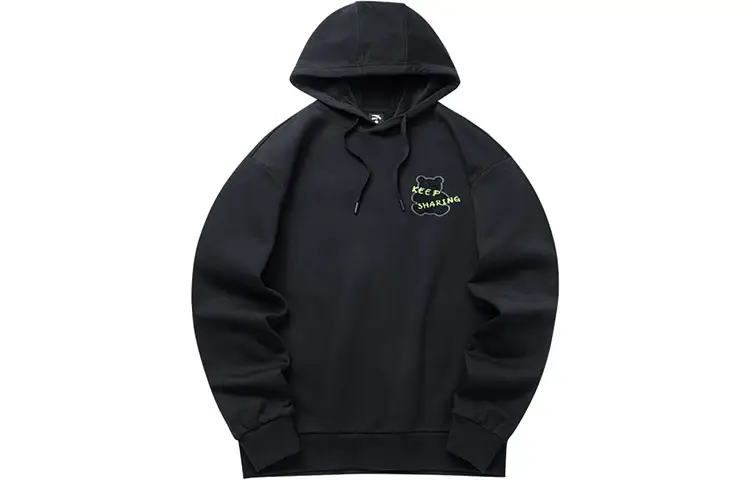 ANTA Life Collection Sweatshirts Men's Black Hooded Moderate