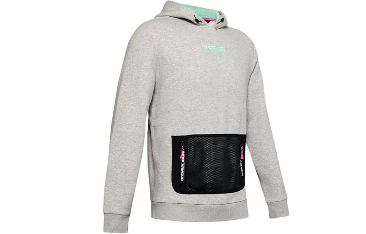Under Armour Sweatshirts Unisex Gray Hooded Moderate Straight Fit