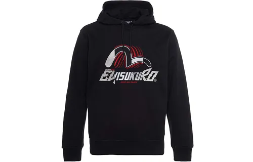 EVISU Sweatshirts Men's Black Hooded Moderate Regular