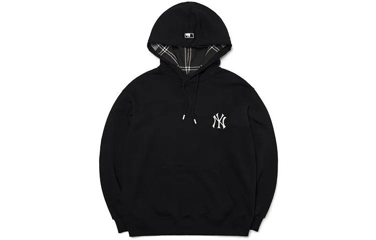 MLB Basic Logo Sweatshirts Unisex Black Hooded (Non-detachable) Moderate
