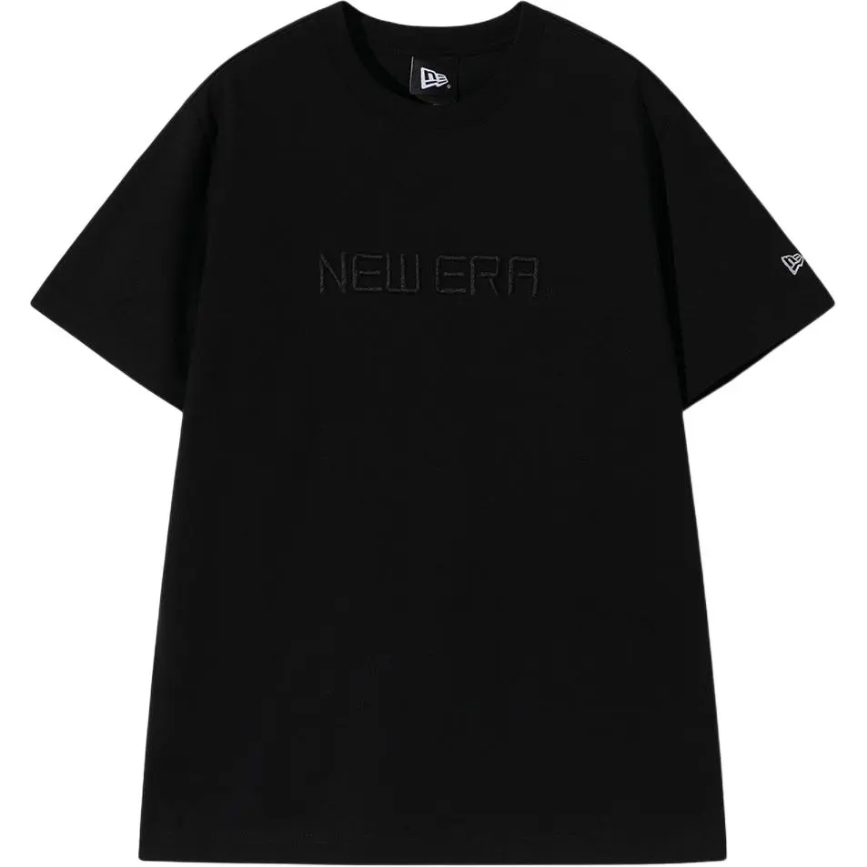 New Era T-Shirts Unisex Black Crew Neck Moderate Straight Fit