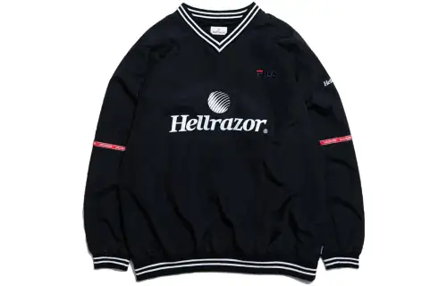 FILA Sweatshirts Unisex Black V Neck Moderate Other