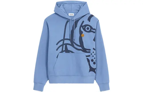 KENZO Sweatshirts Men's Blue Hooded Moderate Regular