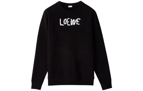 LOEWE Sweatshirts Men's Black Crew Neck Moderate Regular