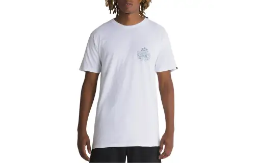 Vans T Shirts Men's White Crew Neck Moderate Straight Fit