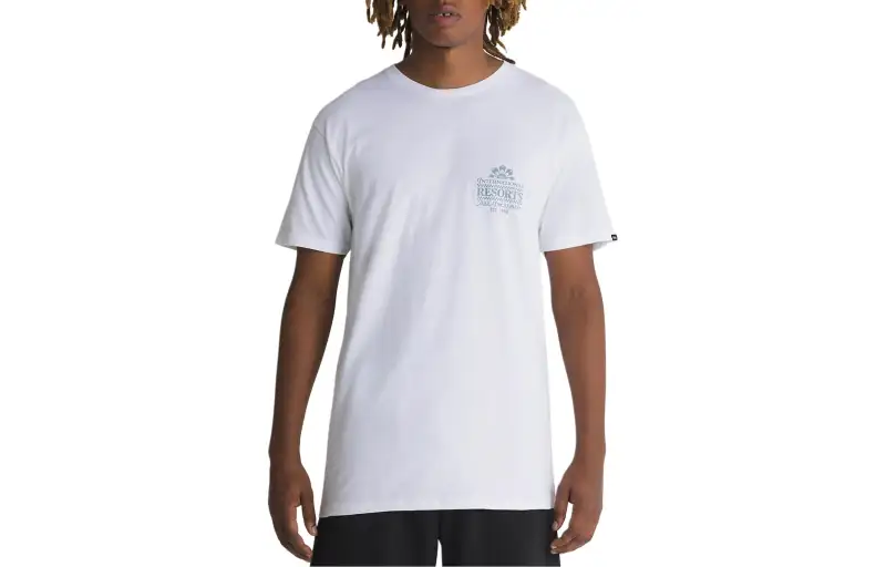 Vans T Shirts Men's White Crew Neck Moderate Straight Fit