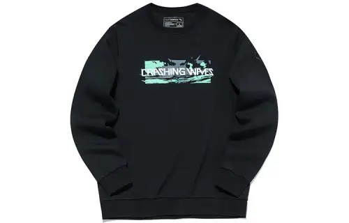 ANTA Basketball Collection Sweatshirts Men's Black Crew Neck Moderate Regular