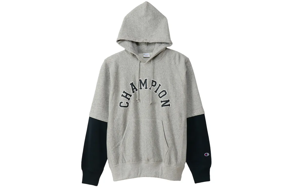Champion Hooded Loose Fit Mock Two Piece Sweatshirt Spring Fall Japan Version Unisex Gift Recommendation