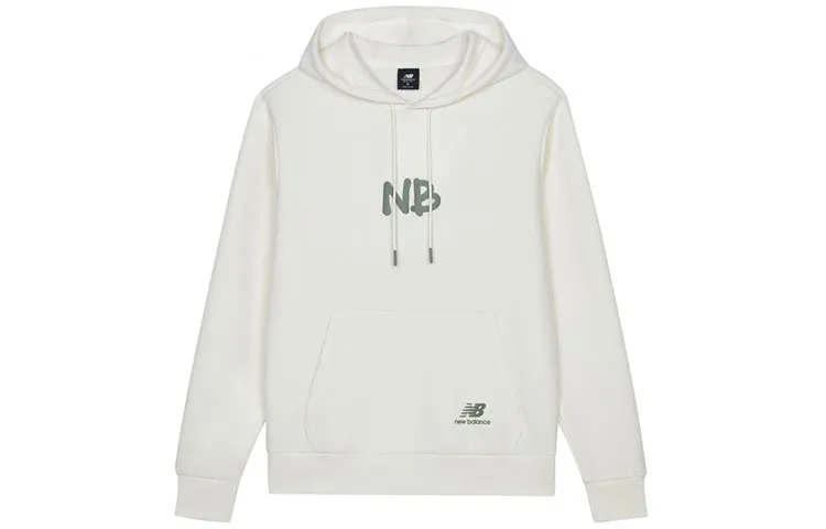 New Balance Sweatshirts Men's White Hooded Moderate Regular