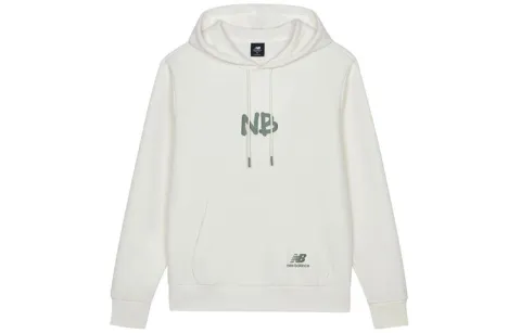 New Balance Sweatshirts Men's White Hooded Moderate Regular