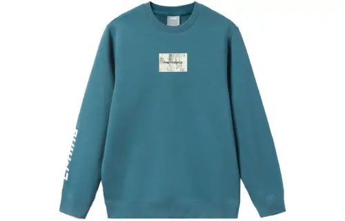 Li Ning Sports Fashion Collection Sweatshirts Men's Turquoise Crew Neck Moderate Regular